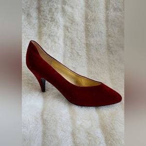 Flings size 10m red velvet womas pumps